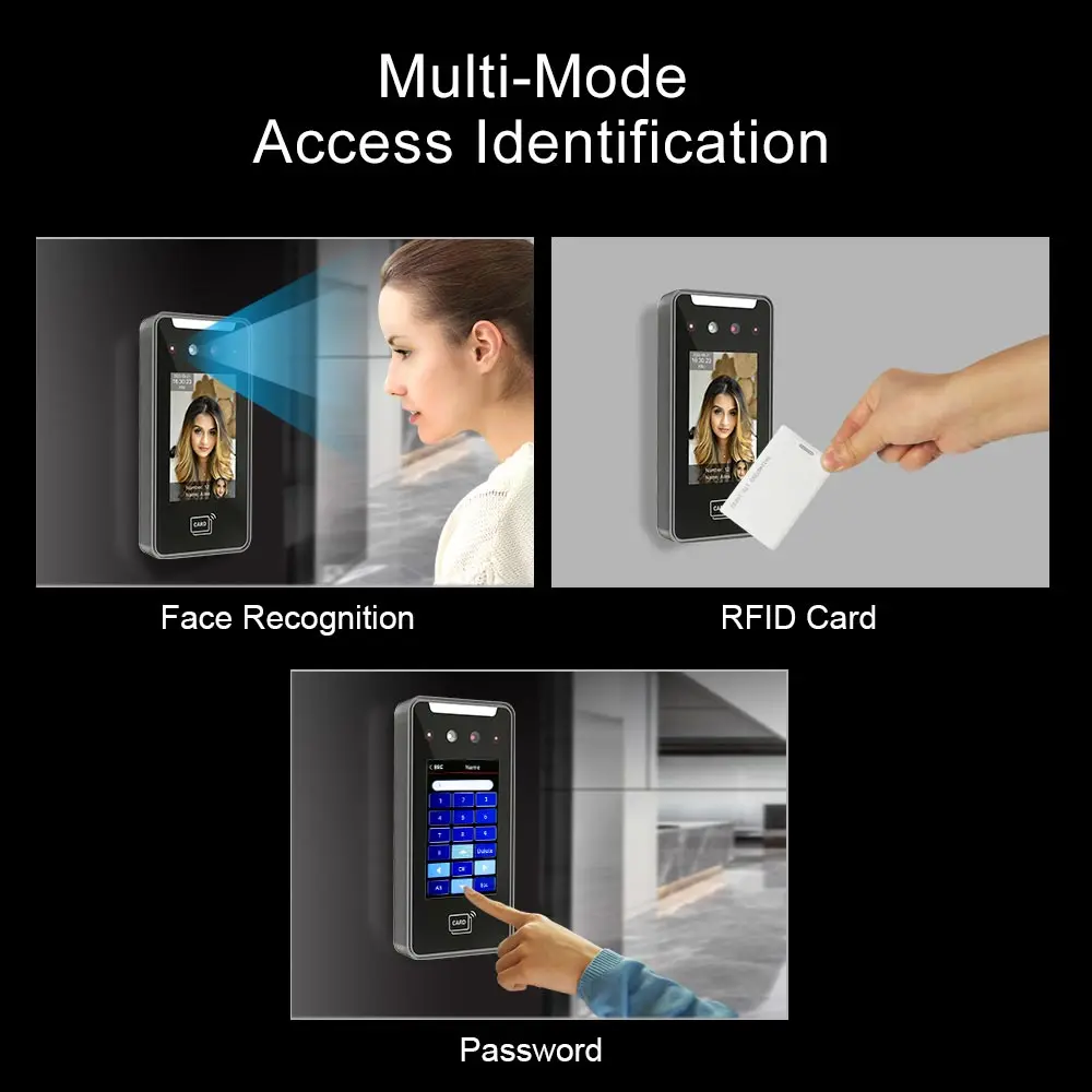 4 Inch Web Cloud Face Recognition Terminal ID Card Wifi Biometric Time Attendance System