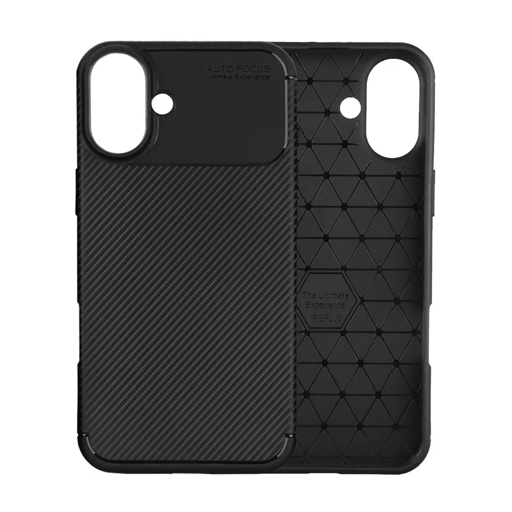 Laudtec Carbon Fiber for iPhone 16 Beetle Case, Soft Shockproof TPU Mobile Phone Shell for iPhone 16 Pro Max