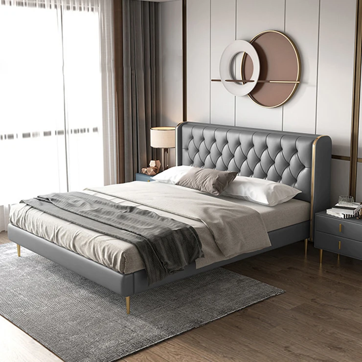 Luxury Furniture Bedroom Hotel Bed Set King Size Bed Frame With Headboard