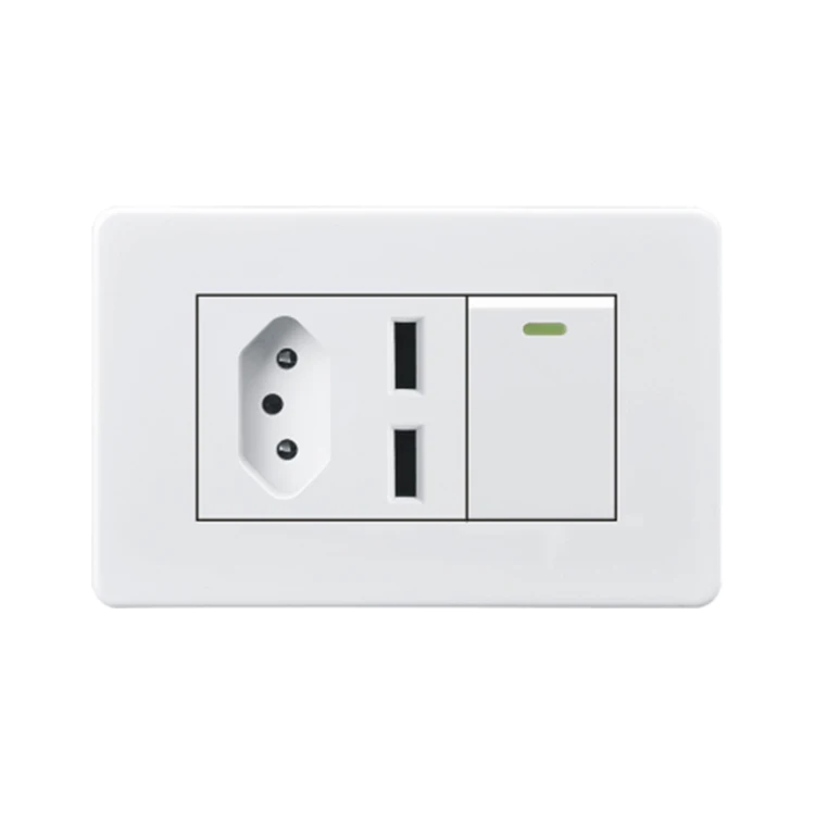 Brazil Standard Multi Function Electrical Switch Socket 2 Usb Wall Switches and Socket for Home
