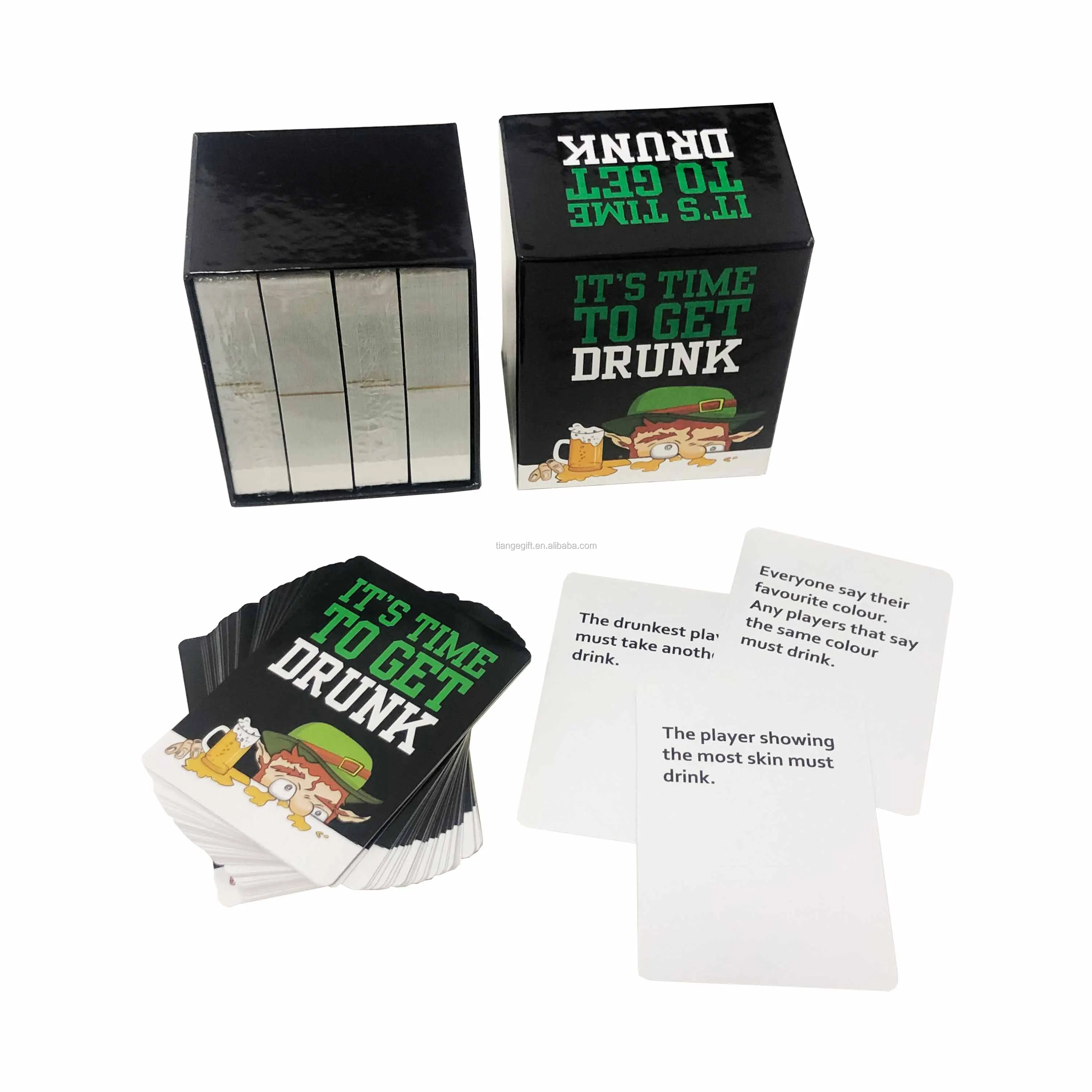 custom printing black party drinking card game for adults