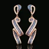 Rose gold Blue pointed crystal stud earrings