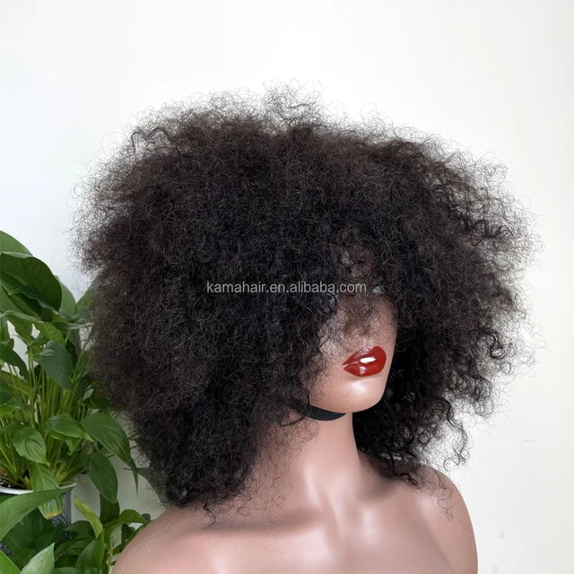 Brazilian Hair Kinky Curly Short Bob Lace Front Wig With Transparent Lace