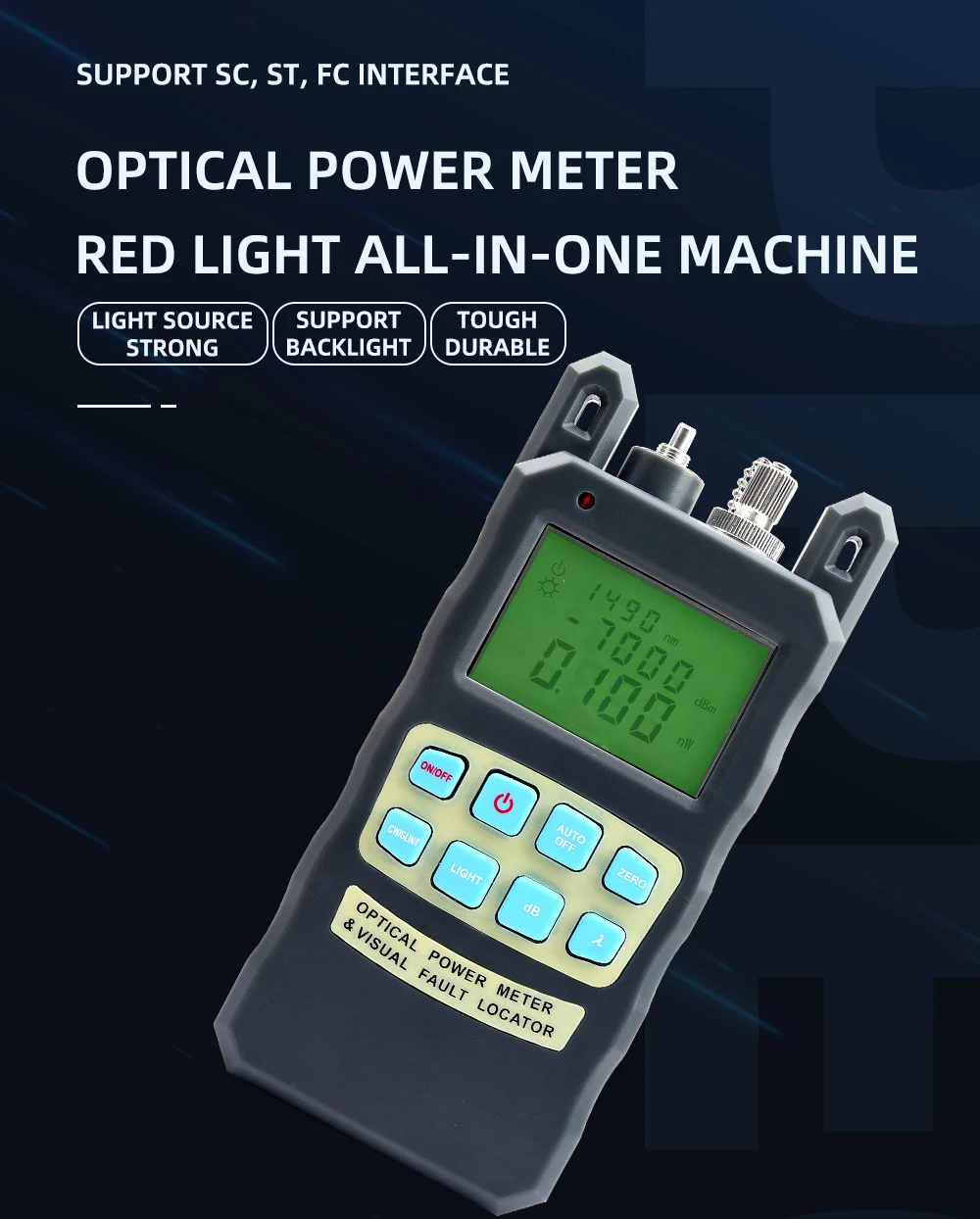 Allinone Optical Fiber Cable Tester 70 To +10dbm 10mw Fiber Optical