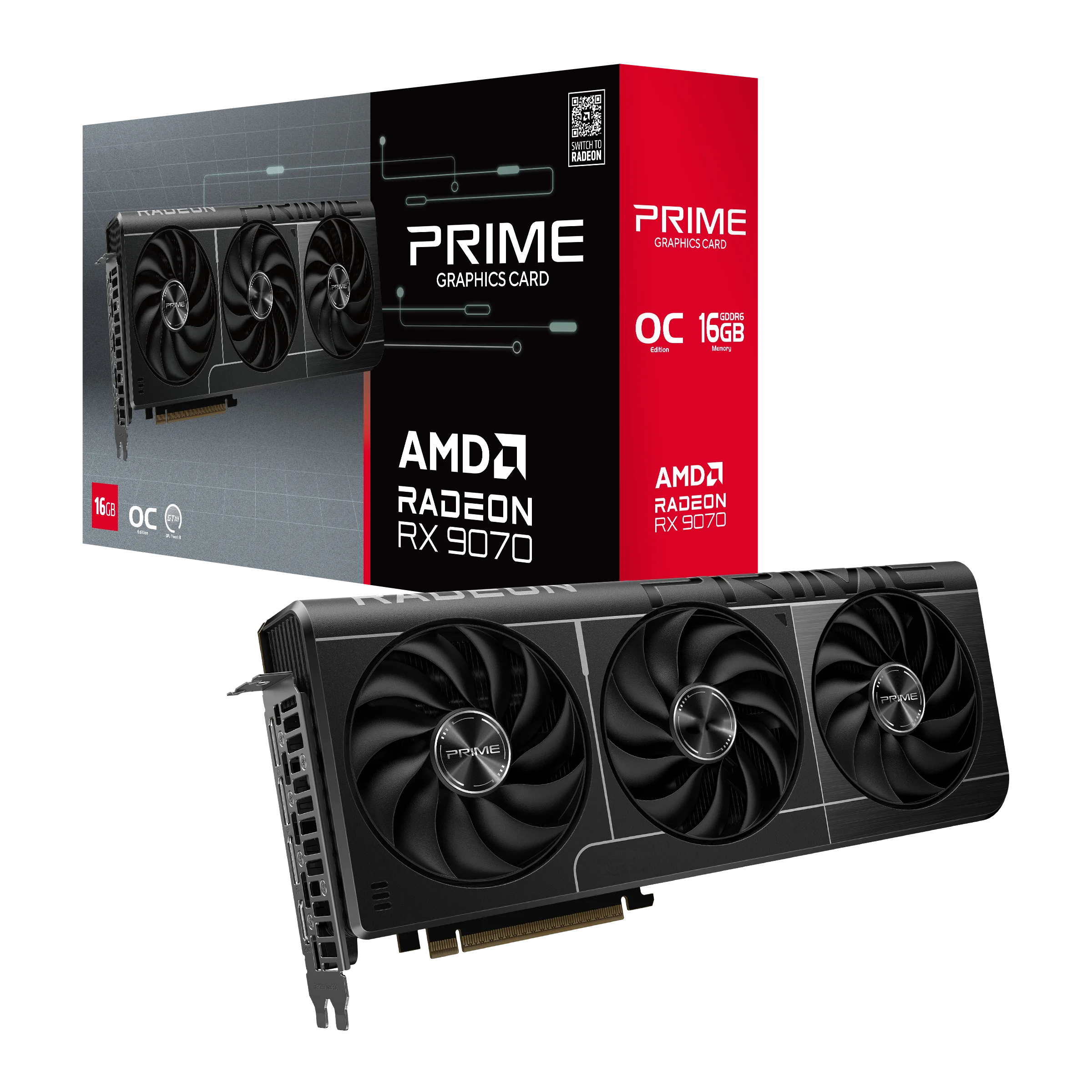 AS-US Prime Radeon RX 9070 OC 16GB GDDR6 GPU for 4K Gaming