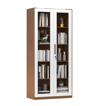 Modern 2-Door Steel Cabinet with Adjustable Tempered Glass Door File Storage for Office Workshop Kitchen Gym School Basement