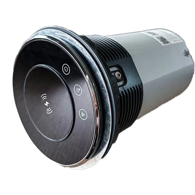 VNX Smart Wifi Motorized Pop up Socket IP65 Universal Outlet with Voice Control Wireless Charging Speaker for Office Hotel