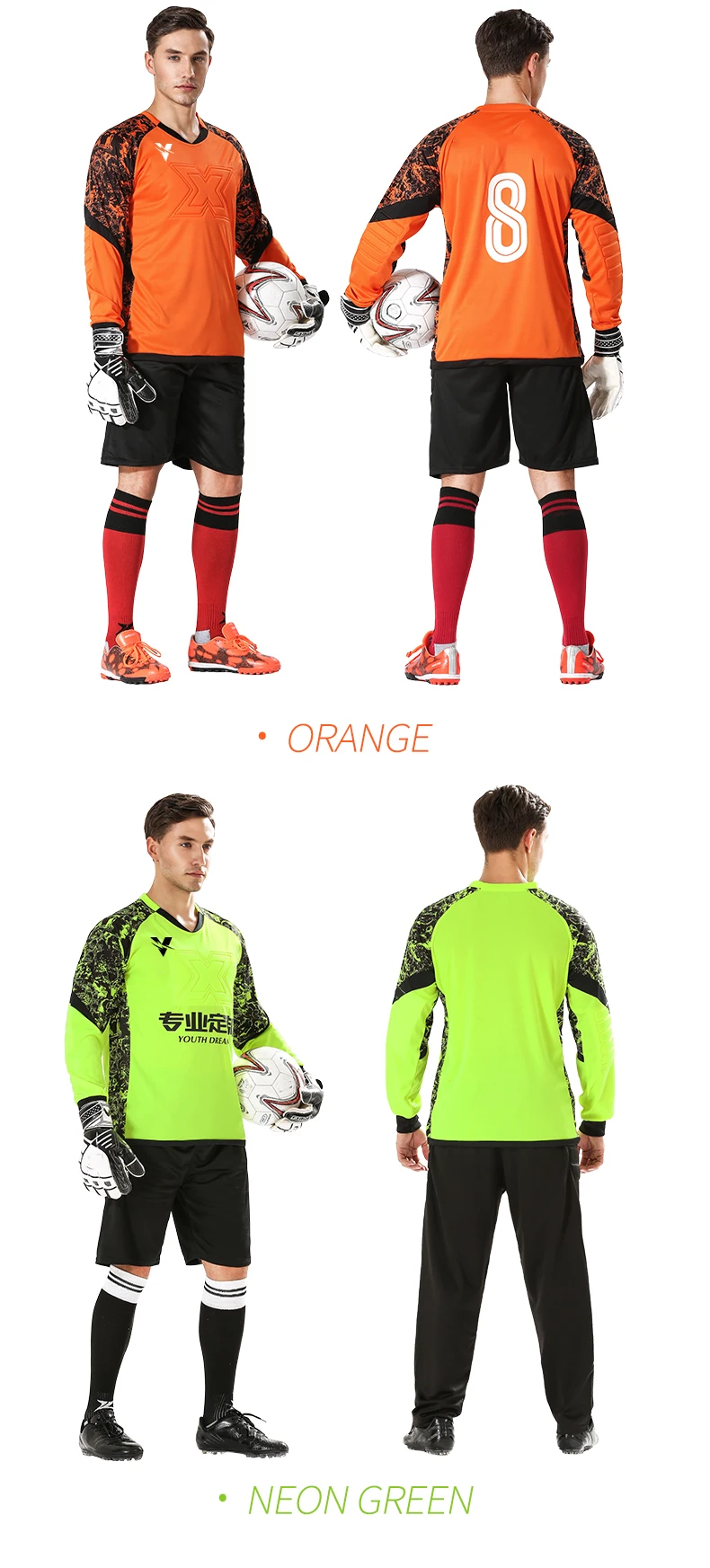 Adult Kids Football Goalkeeper Jerseys Set Children Men Goalie Soccer  Uniform Sponge Protection Doorkeeper Shirt Pants & Shorts