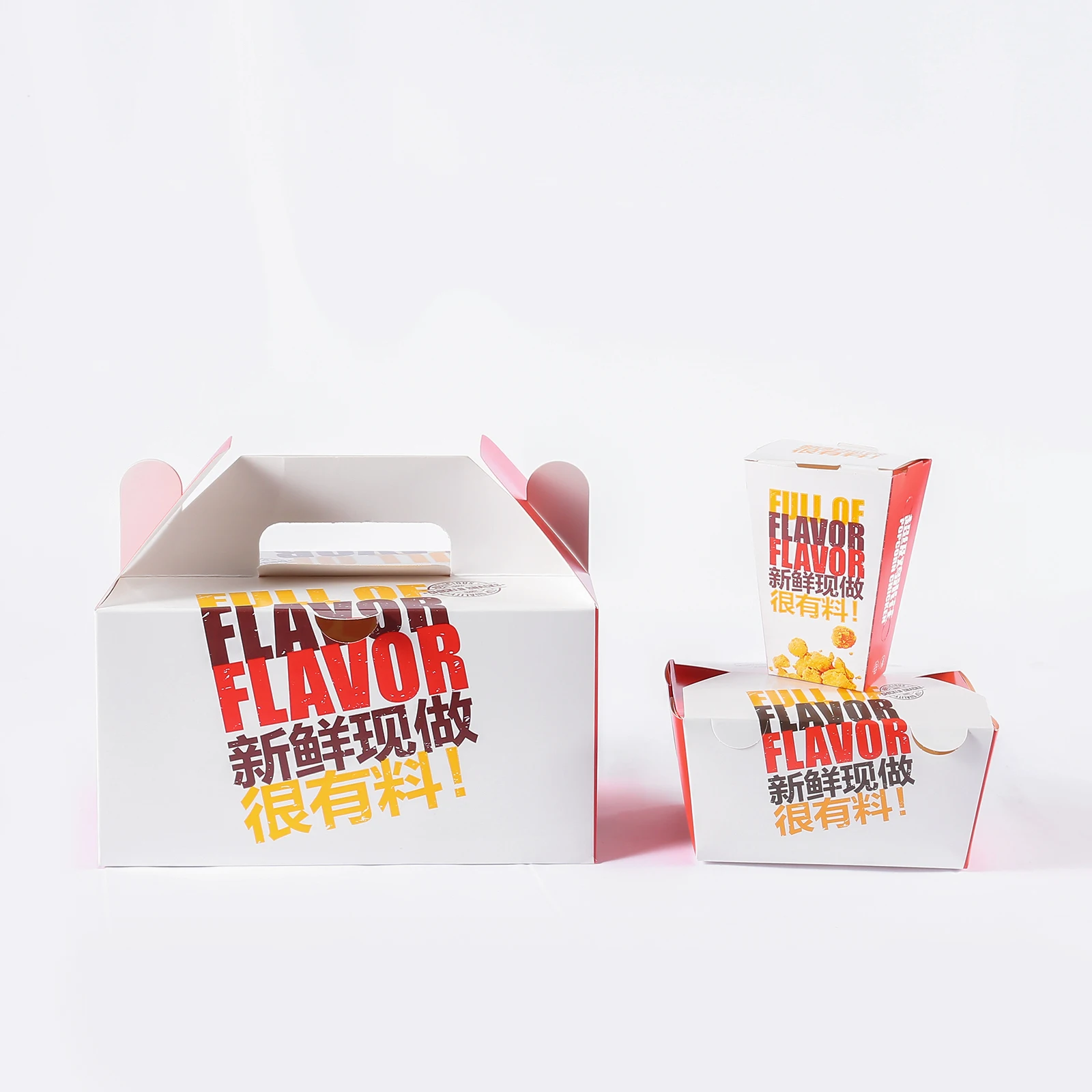 Convenient Fast Food Packaging Boxes Oil And Water Resistant Restaurant Lunch Boxes