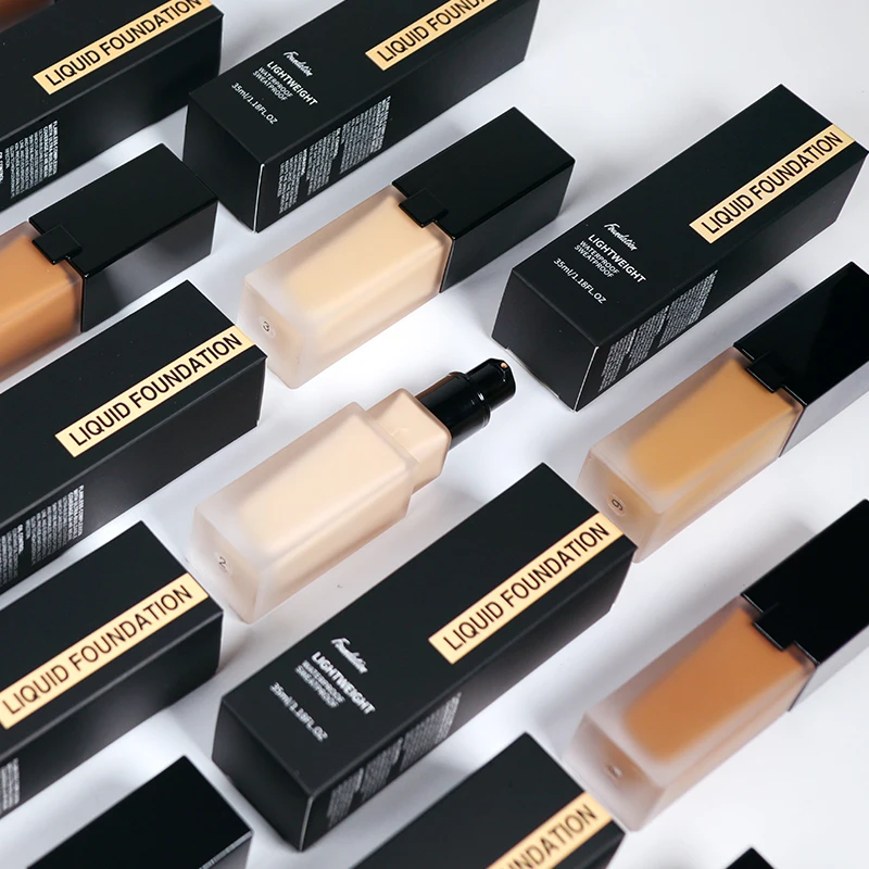 10 Color High Quality Foundation Makeup Sample Liquid Full Cover Long Lasting Private Label Matte Waterproof Make up Foundation