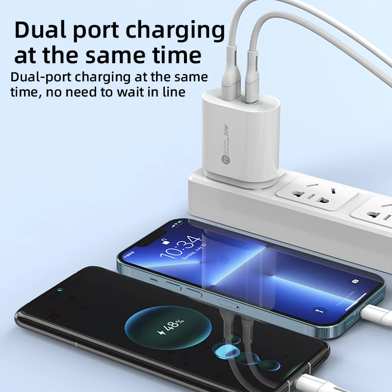 High Quality Electric USB-A & 2 Type-C Ports 10W Fast Charging Wall Charger with OTP/OVP Protection EU/US/UK Plug Power Adapter Heb825c984658459da8aaa043cdd8f138a