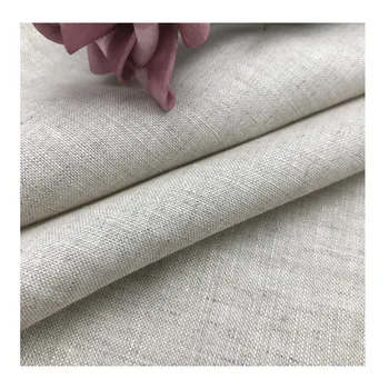 China Supplier Eco-friendly Soft Touching Customized Color 100% Linen Sofa Bedding Curtain 280cm Pure Linen Dyed Woven Fabric