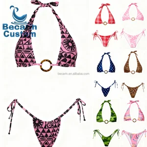 OEM Custom High-end Swimwear Manufacturer Custom Made Manufacturers Women String Bikini New Design Triangle Sexy Swimsuit
