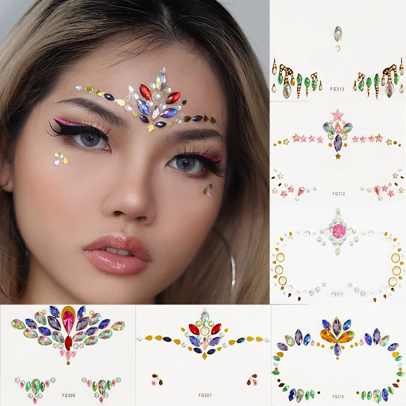 Face Rhinestone Sticker Sparkling Diamond Tear Diamond StickerEye Makeup  Art Disposable Tattoo Sticker Decorative Face Jewelry - AliExpress