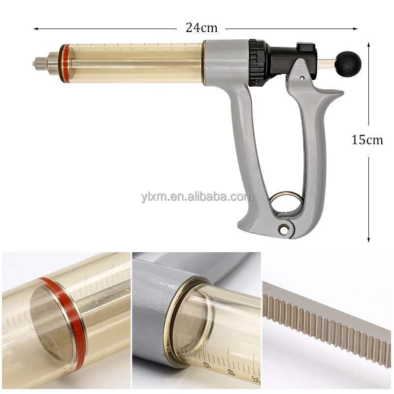 25ml 50ml Semi Automatic Continuous Vaccine Injection Syringe Reusable Veterinary Livestock Animal Injector