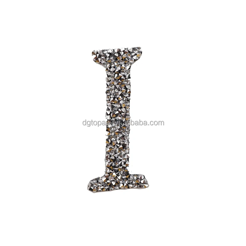 Free sample New arrival silicone logo heat transfer custom rhinestone greek letter patches for bags