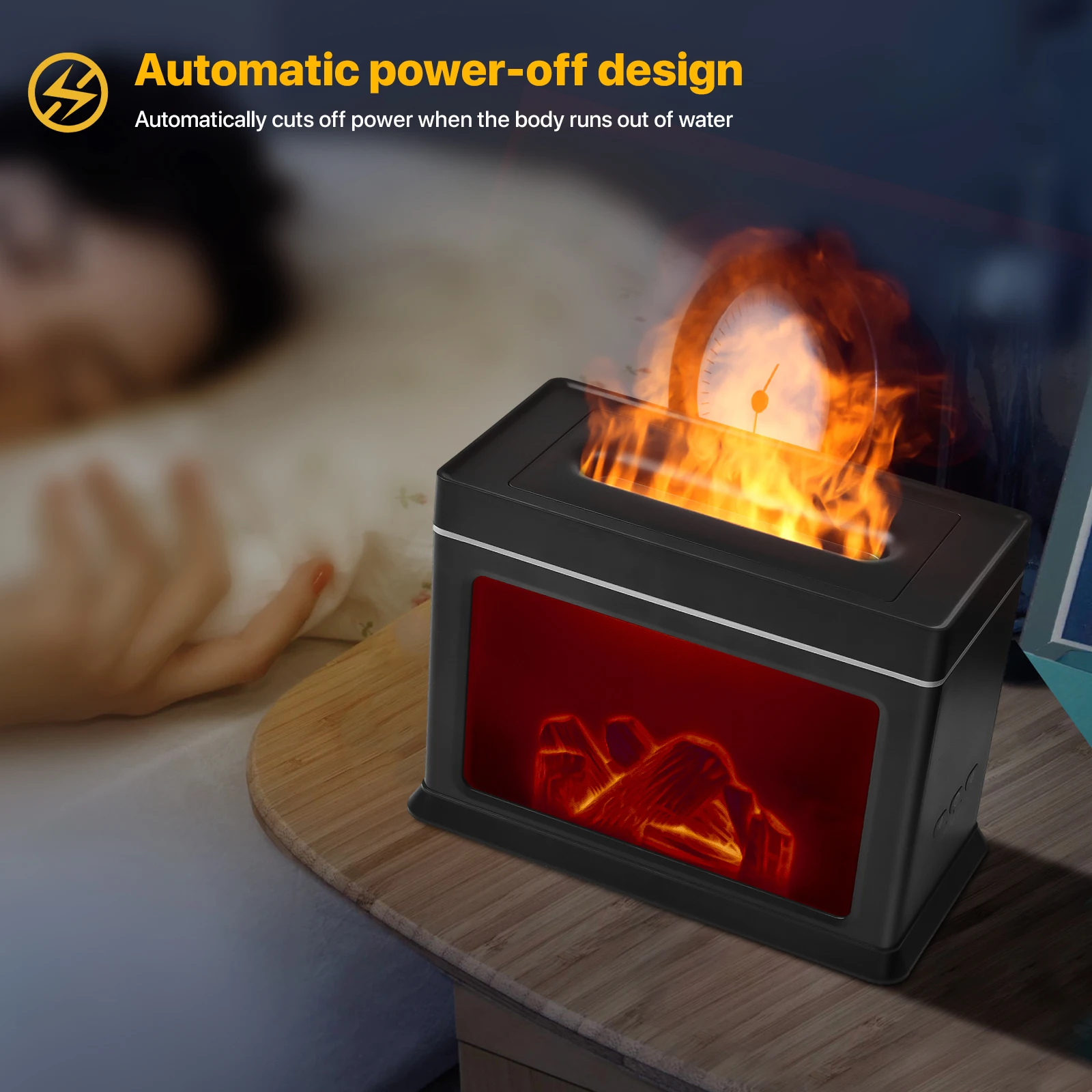 High Quality Essential Oil Diffuser 300ml Flame Fireplace Electronic