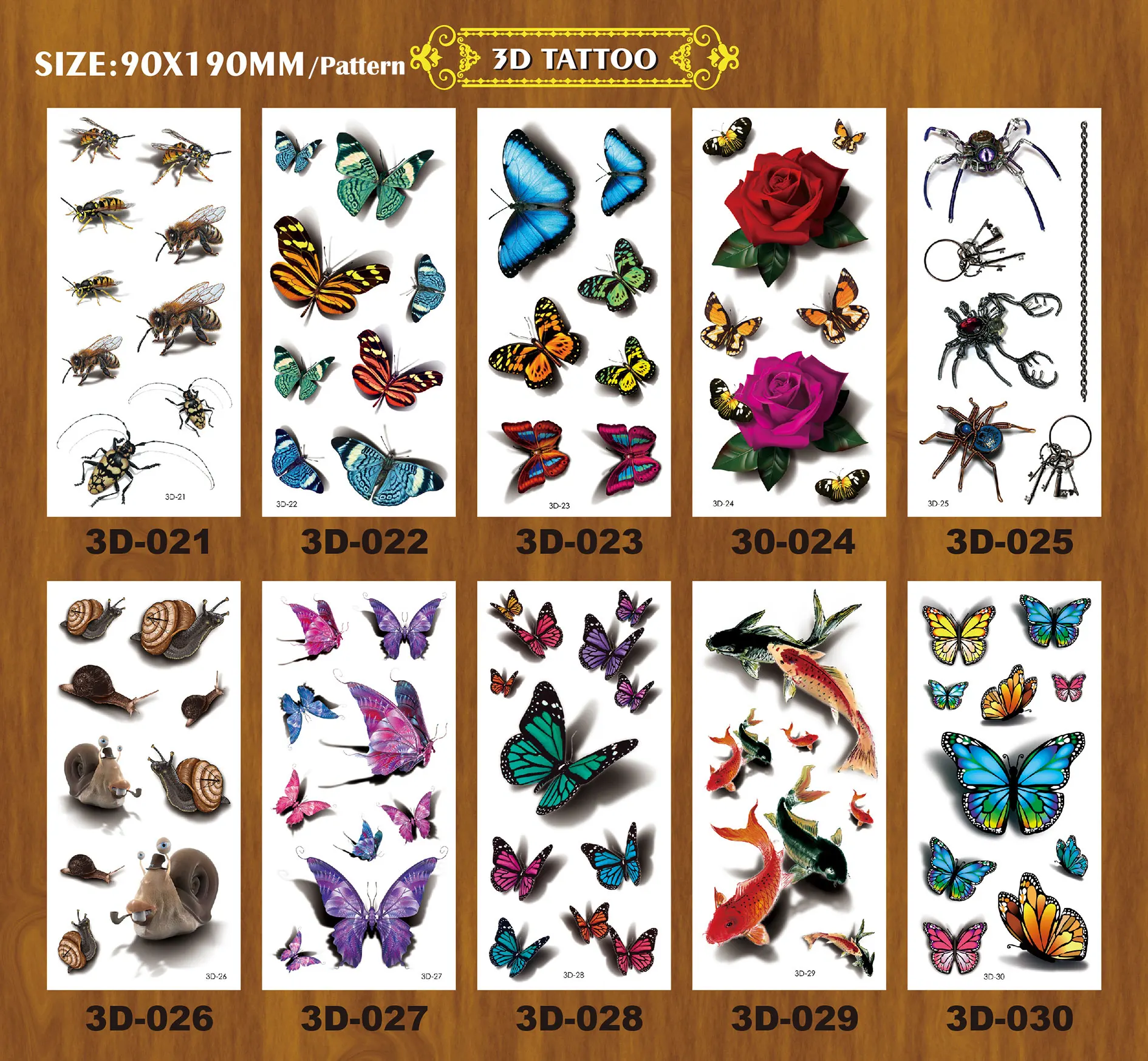 Butterfly Body Tattoo Sticker Personalized Custom Waterproof Temporary 3D Tattoo Stickers