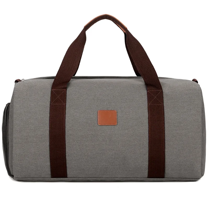 Stocked in USA warehouse fashion men weekend travel hand bag canvas duffel bag with shoes compartment
