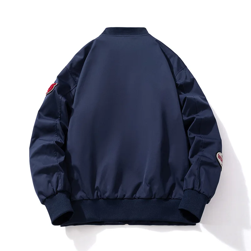 Men's Bomber Jacket Varsity Style Embroidered Winter Coat_voghion.com
