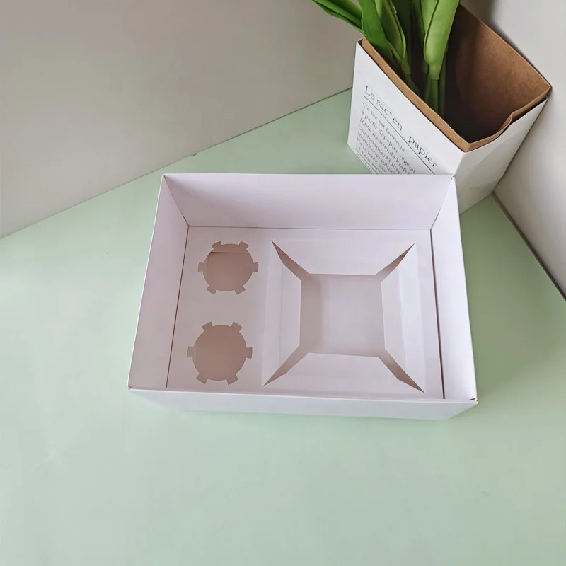 Xjh 5 Cavities Dessert Pastry Bakery Packaging Paper Cake Donuts Gift