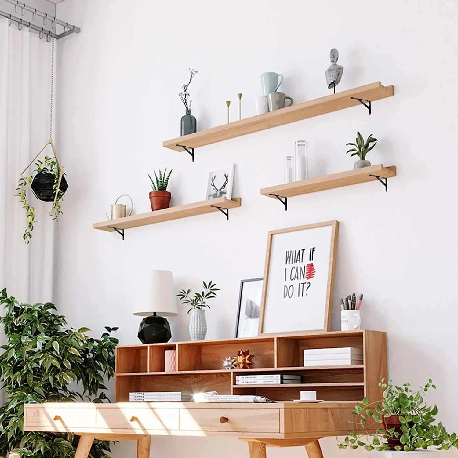 Staffe Per Mensole In Metallo 300x200 Mm - Conf Da 6 - Nero - Portata 100 Kg Per Coppia - Foto 10