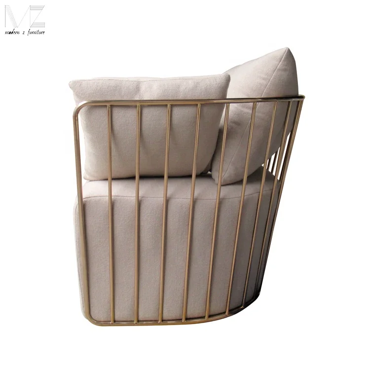 New designs Comfortable stainless steel frame fabric nordic living room 2 seater sofa