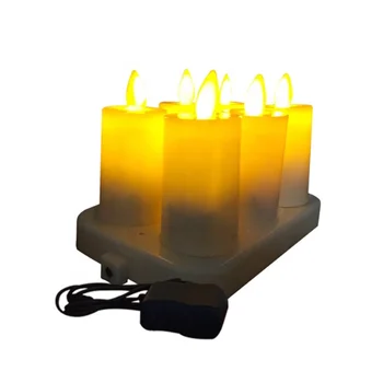 Rechargeable Tea Lights Moving Flicker Flameless LED Candles