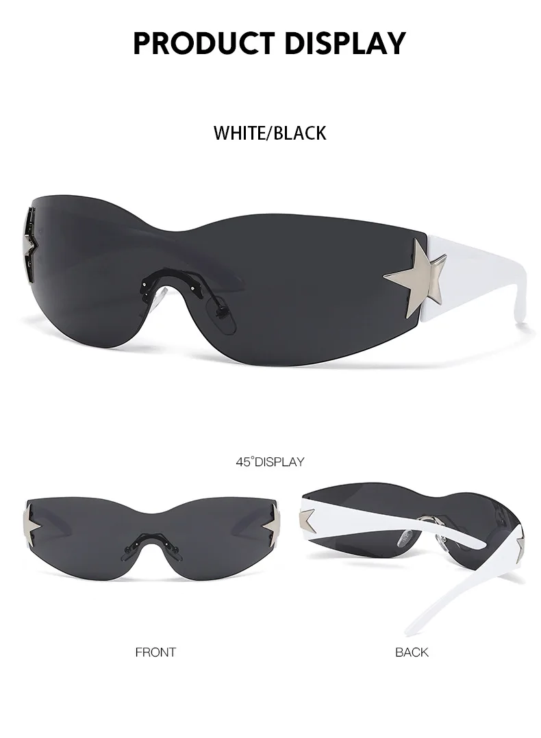 2023 Fashion Punk Y2K Sunglasses for Women Men Trendy Wrap Around