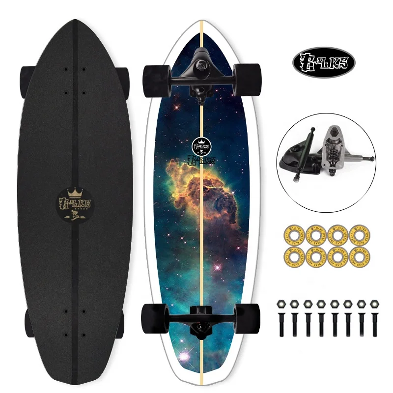 BLKS Surf Skateboard Carving Pumping Cruiser CX7 surfskate 7 Ply Maple  Wooden Deck 32 Inch Surf Skateboard