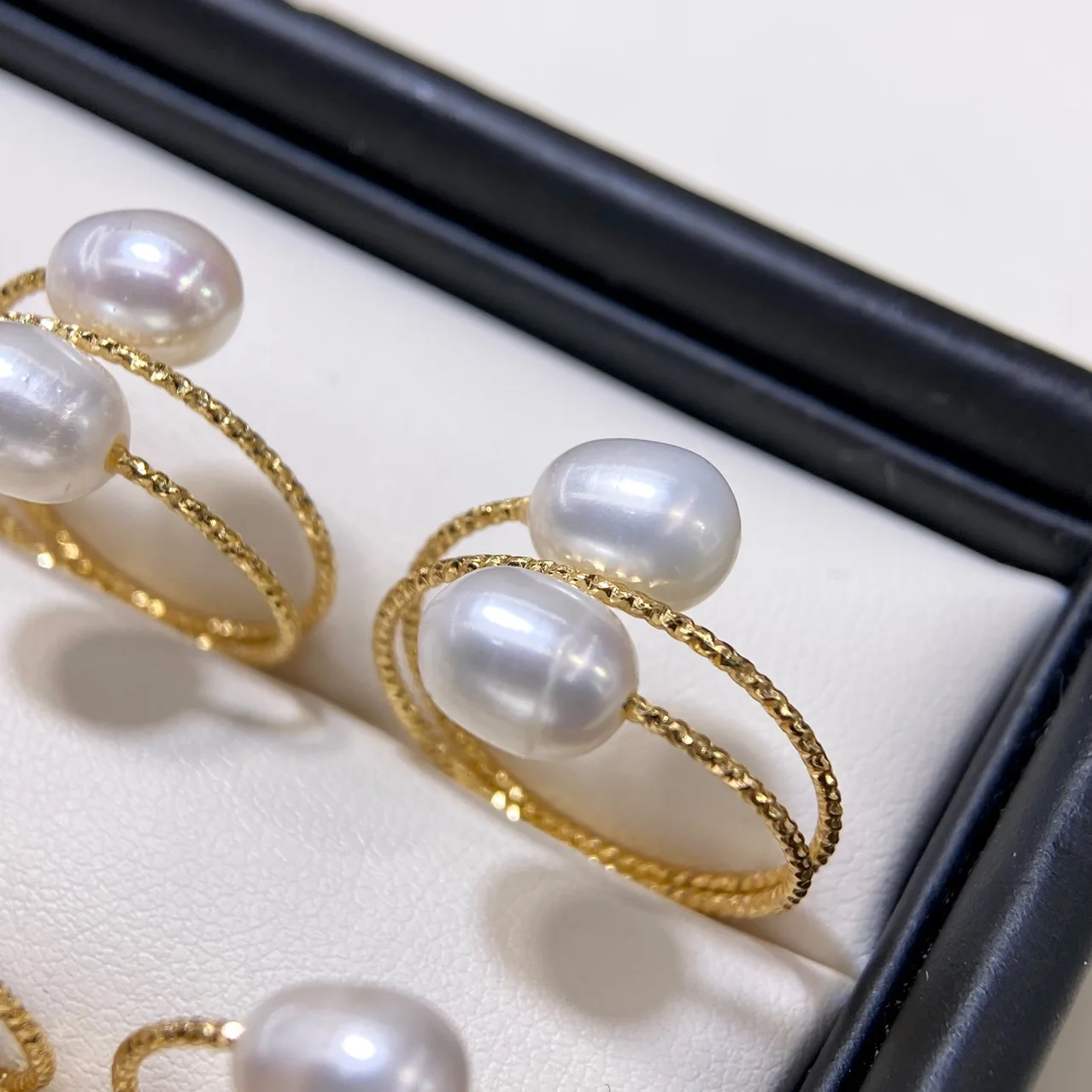 Wholesale Hot Sale Natural Freshwater Rice Pearl Ring All-matched Female  Rings Fashion Women Jewelry