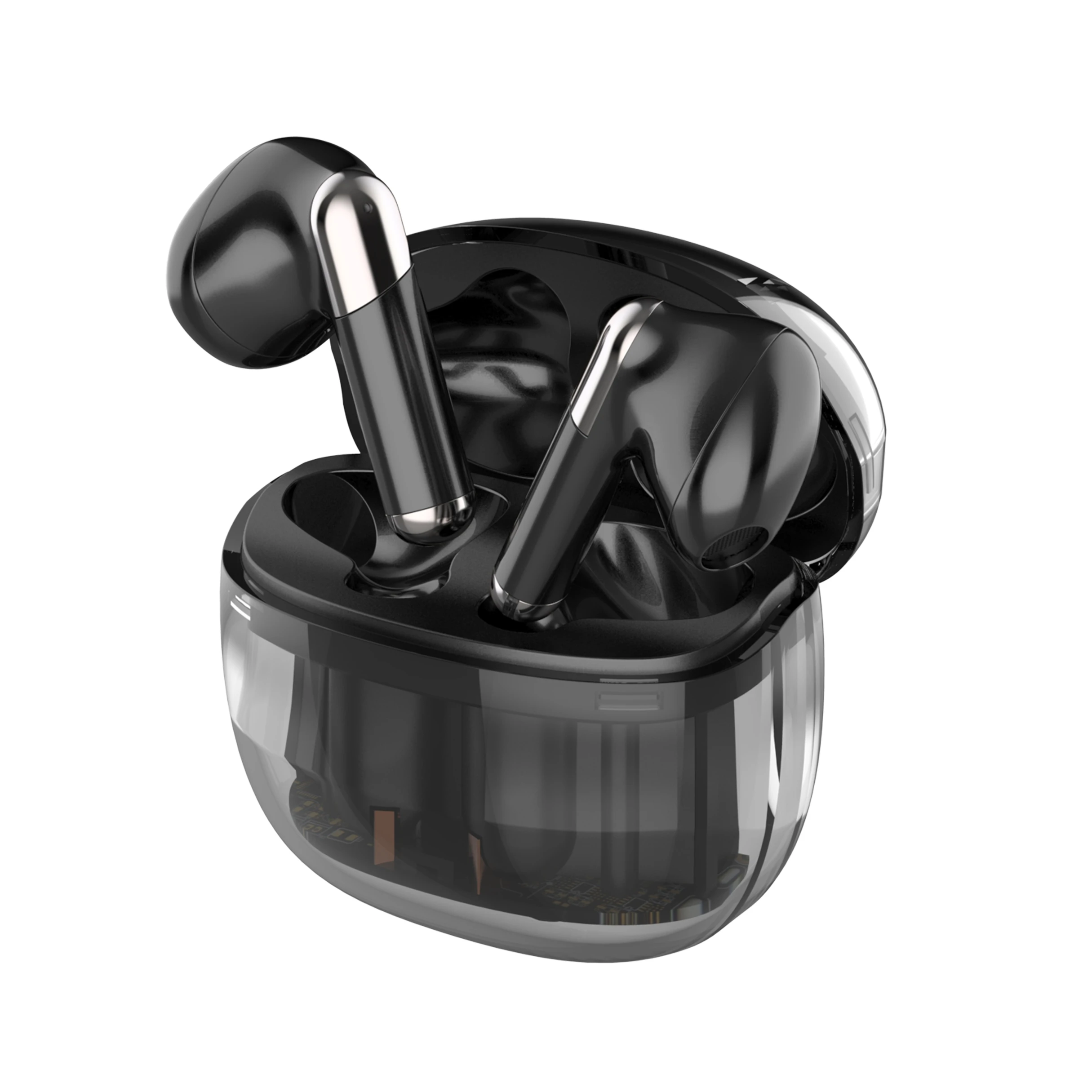 Small Crystal Bean Transparent Earphone Wireless BT5.4 Headphones TWS Earbuds Handsfree