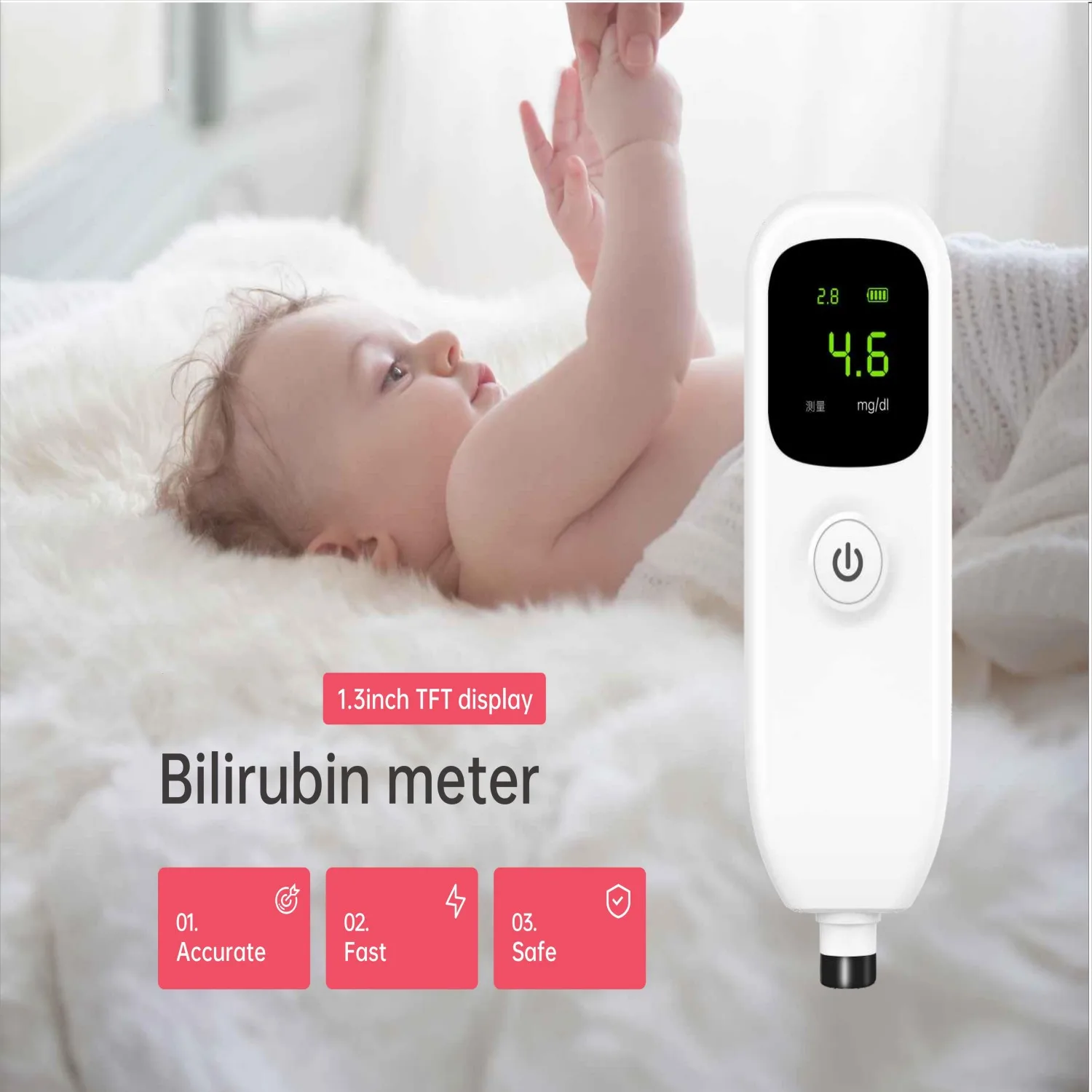 Hotsale Light Portable Bilirubin Meter Transcurtaneous Jaundice Meter Price Bilirubin Jaundice Detector Meter