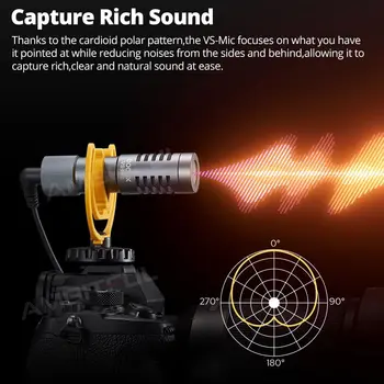 GODOX VS-Mic Universal Video Microphone with Shock Mount, Deadcat Windscreen,Heart-Shaped Pickup Mode detail image