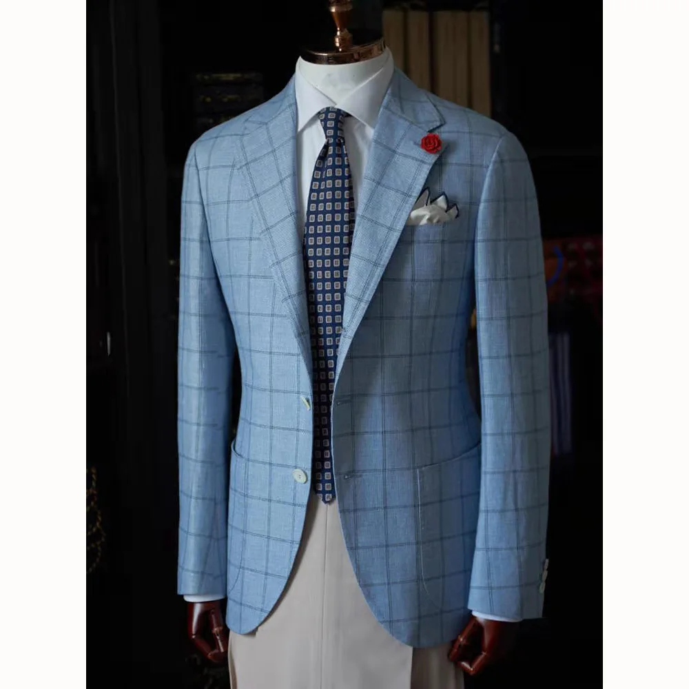 Flamingo Boys Italian Design Slim Fit Check Suits Wedding Formal Outfit 
