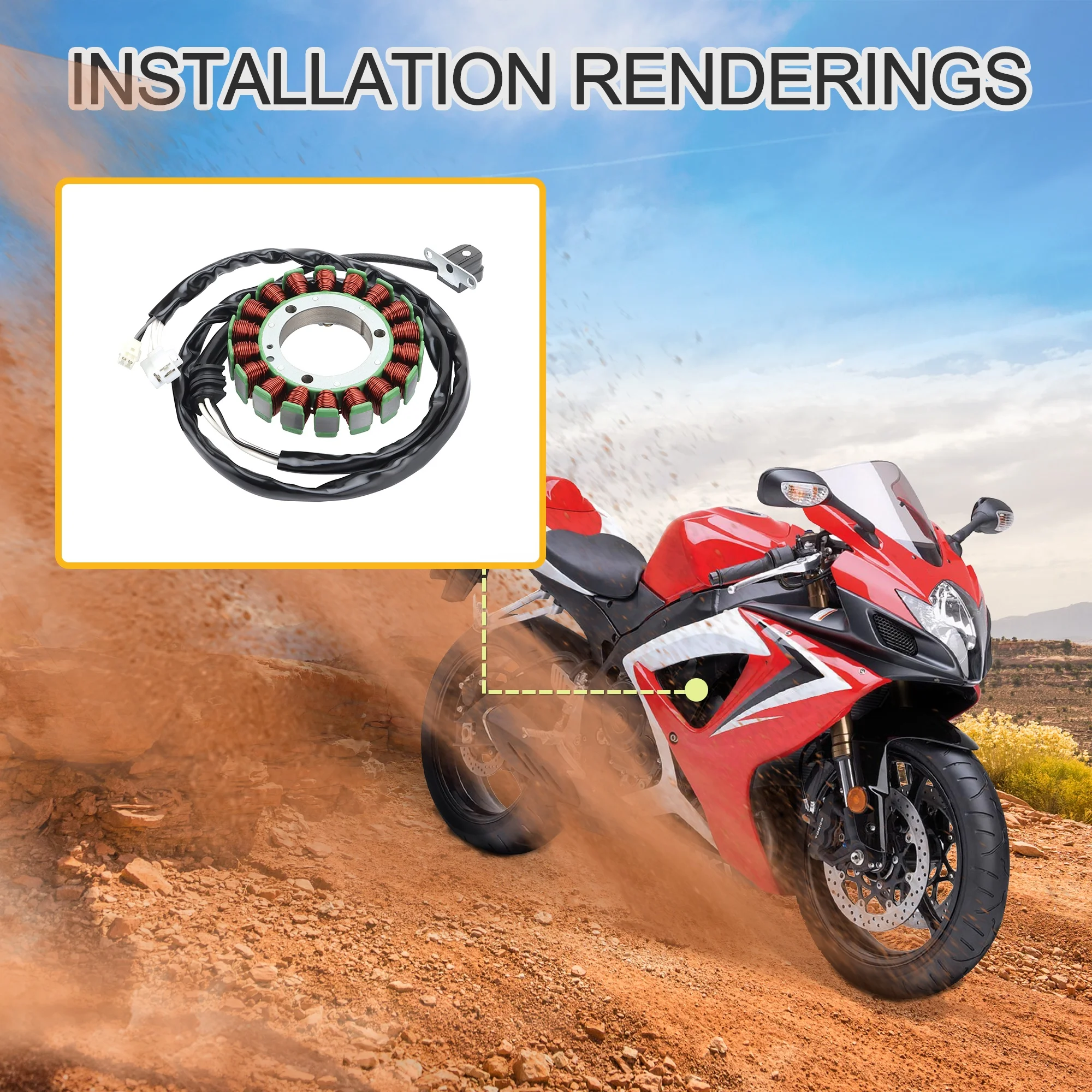 GOOFIT motocicleta 5 cables 3 pines estator de encendido Magneto bobina generador de repuesto reemplazo para accesorios de motocicleta JOG50