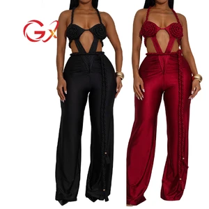 GX7557 Fashion 2026 Summer Women Clothing Boutique Sexy Nigh Club Wear Sleeveless Hollow Out One Piece Jumpsuit
