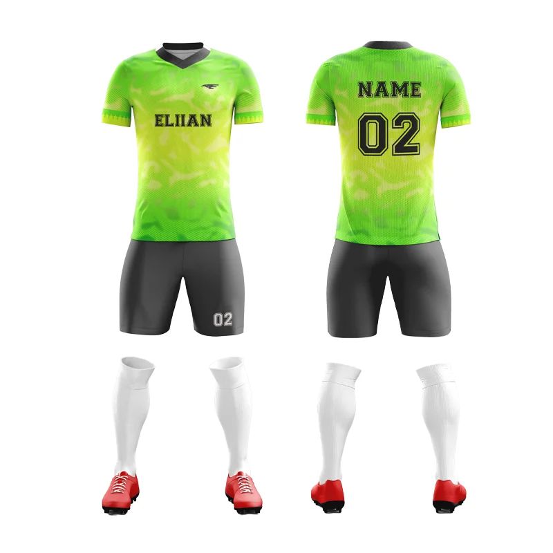 Football Uniform Set Custom Digital Print Breathable Durable Anti Tear Summer Sports Team Apparel