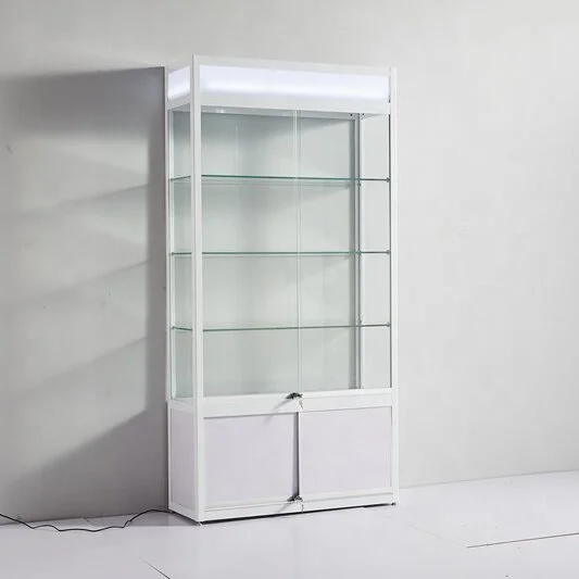 Heavy Duty LED Light-Accompanied Glass Cabinet Showcase for Retail Store and Smoke Shop Use