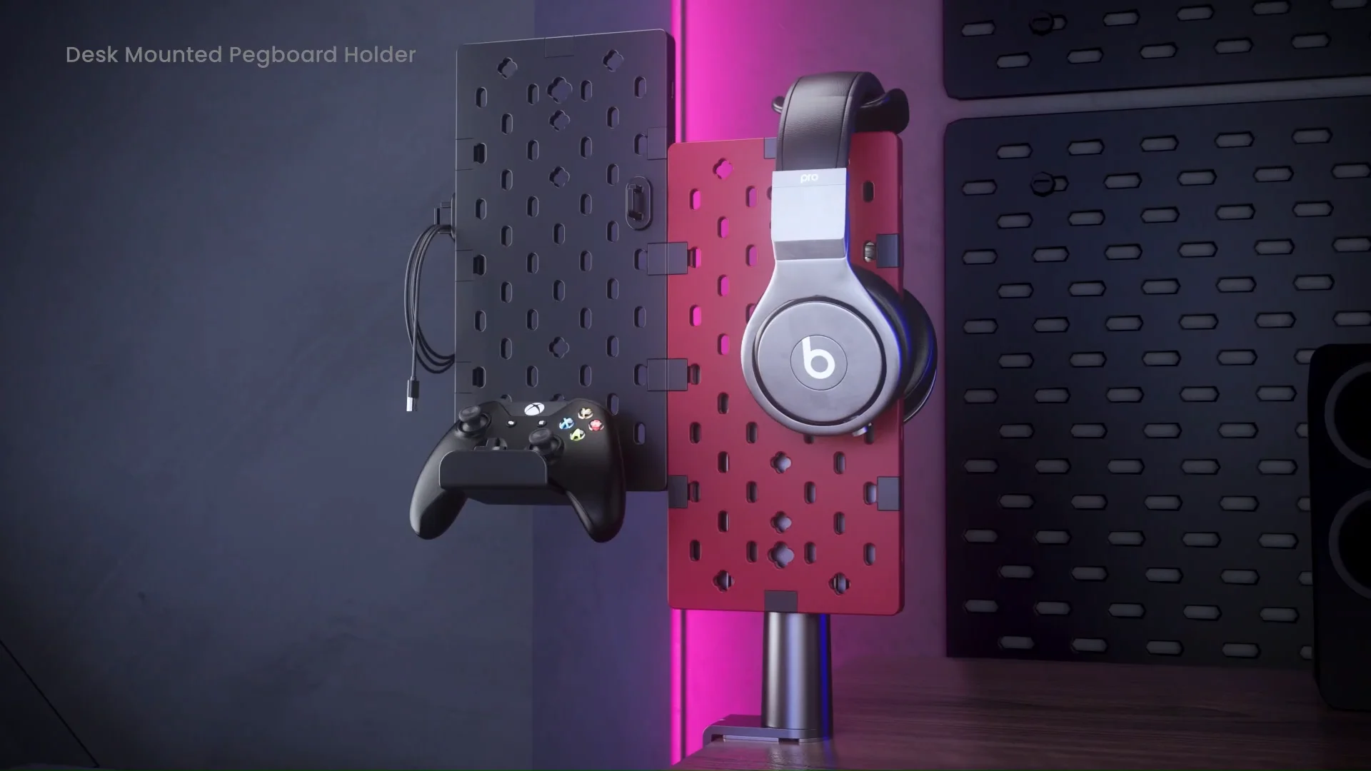 Hps062 Game Headphone Controller Holder Stand Clampon Pegboard Gaming