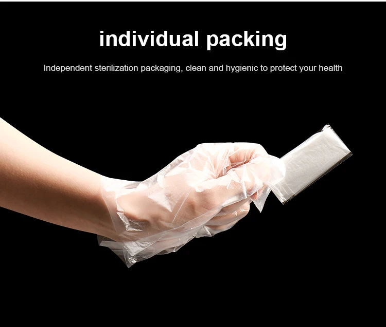 Pe Transparent Individually Packed Disposable Plastic Gloves For Oem