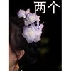 Two peony hair clips (blue-purple)