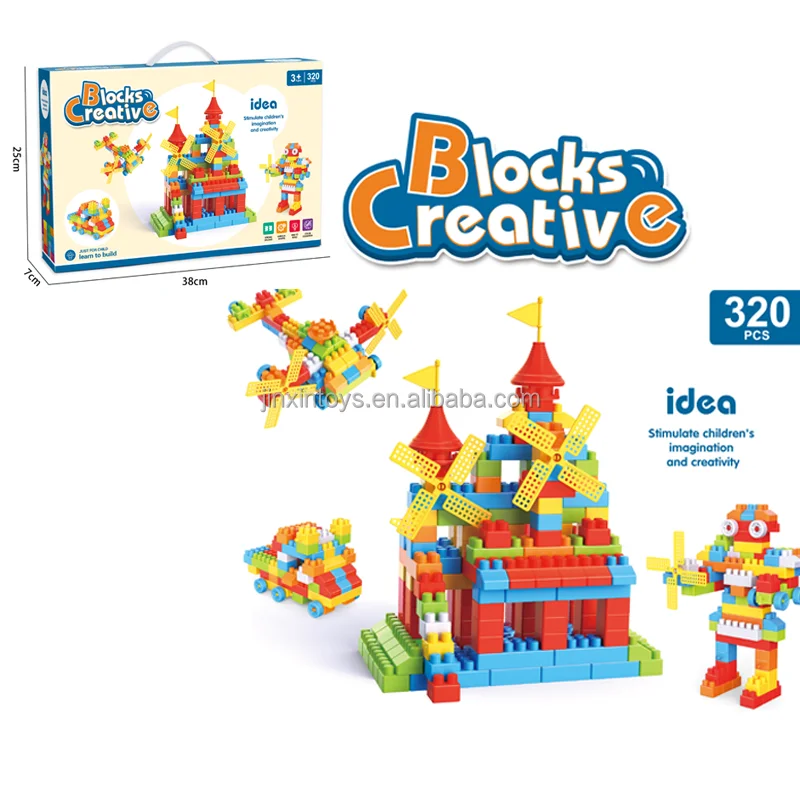 2024 Most Popular Products 320pcs Diy Assembly Educational Block Toys Large Particle Plastic