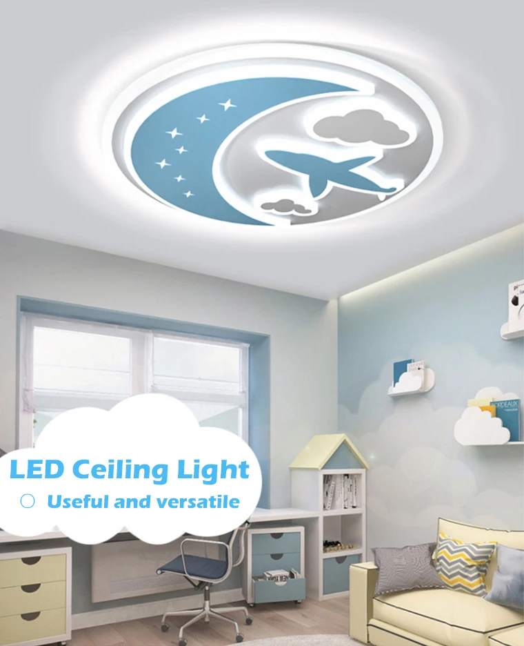 Macaron color airplane cloud children room ceiling light LED high brightness simple cartoon creative bedroom lamp