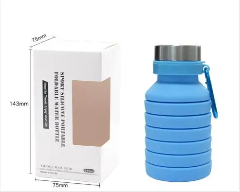 Oem/odm Customized Logo Silicone Foldable Sports Water Bottle Reusable ...
