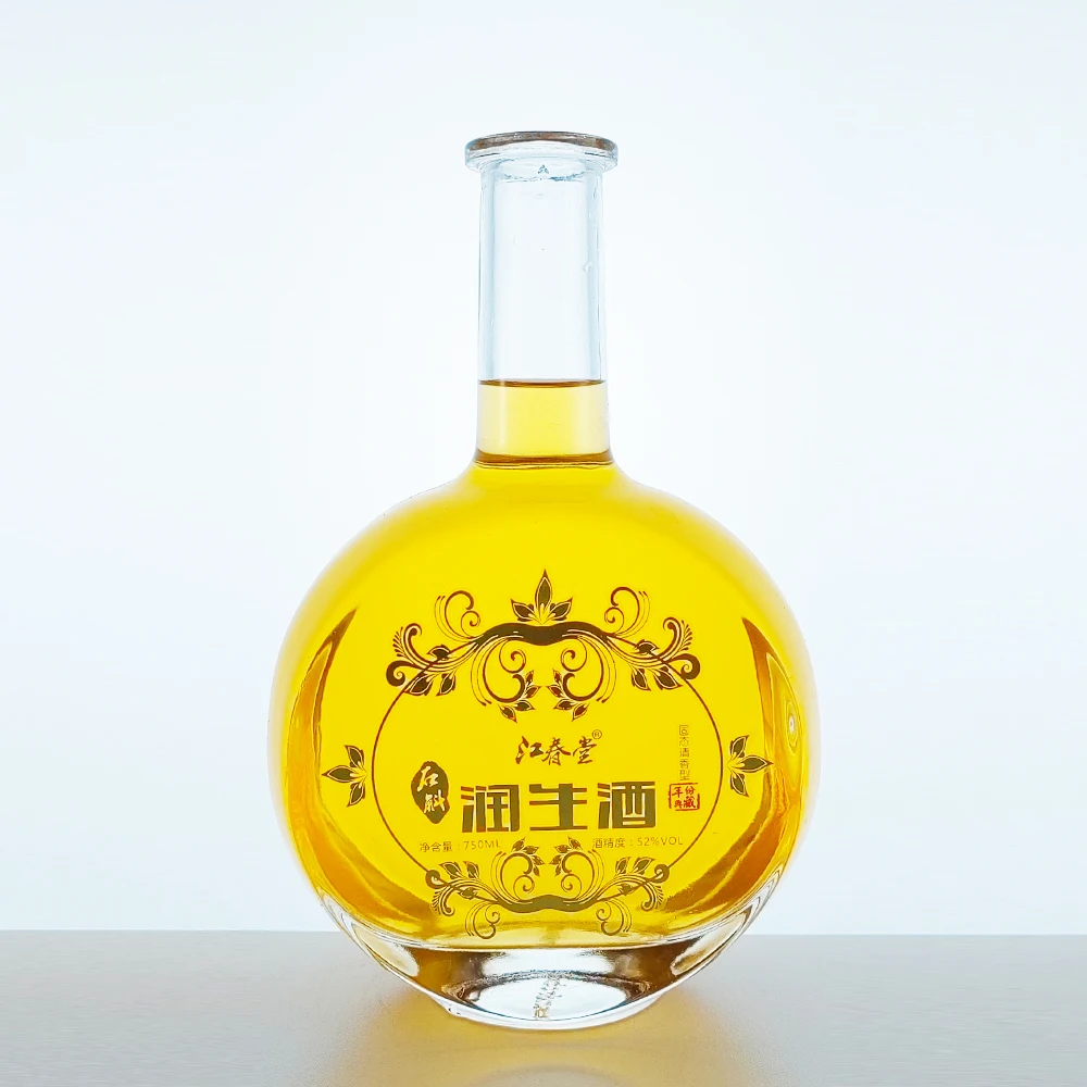 Wholesale Custom Liquor Glass Bottle 750ml Vodka Spirit Glass Wine