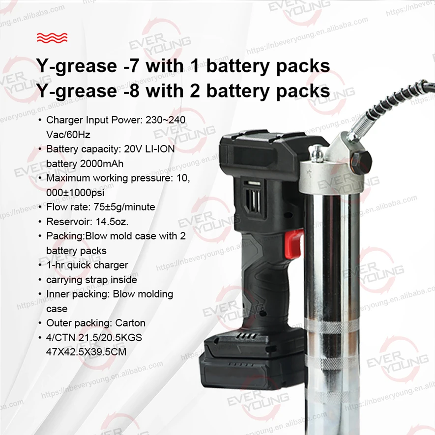 Cordless Grease Gun 20v Electric Grease Gun With 2000mah Battery