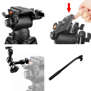 E-IMAGE  EG03A2  67-Inch Professional Camera Video Tripod with Fluid Head and Carrying Bag detail image