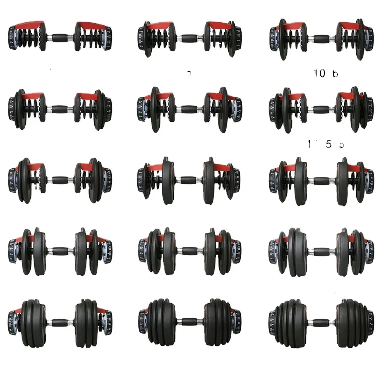 Gym Equipment Fitness Workout Wholesale Adjustable Dumbbell Free Weights  Set 40kg 90lbs