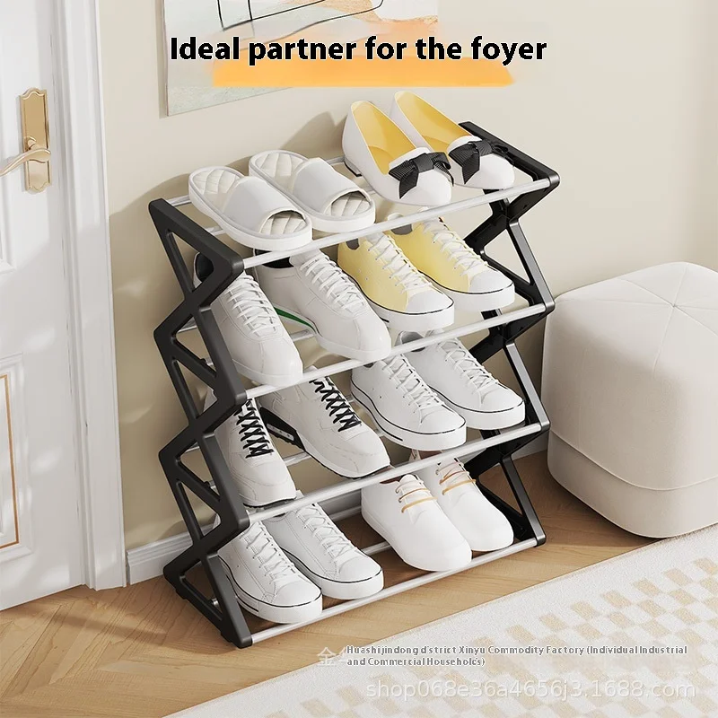 Factory Direct Multifunctional Metal Shoe Rack Dustproof Storage Ladder in Student Wood Panel Style for Dormitories